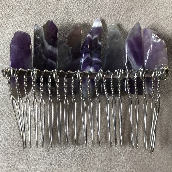 new. amethyst hair comb - Picture 3 of 3